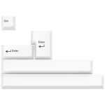 GMK Přídavný Kit bílá / ABS-Keycaps / Double-Shot / pro ISO ANSI (FPTK5050)