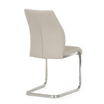 Židle jídelní, krémová ekokůže, pohupová podnož broušený nerez