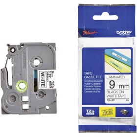 Páska do štítkovače Brother TZe, TZ TZe-221 PET Barva pásky: bílá Barva písma:černá 9 mm 8 m