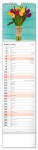 Nástěnný kalendář vázankový/kravata 2026 NOTIQUE - Květiny - Kvety, 12 x 48 cm