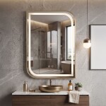 REA - Zrcadlo LED ZONE 80X60 GOLD BRUSH HOM-00209