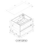 CERANO - Koupelnová skříňka Carole - dub medový + deska pod umyvadlo z lit. mramoru Elanys - 12 mm - bílá matná - 60x49,2x46 CER-679348