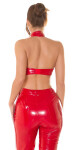 Sexy top Koucla Latexlook Neck Crop Top red S