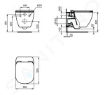 IDEAL STANDARD - Tesi Závěsné WC, Aquablade, černá T0079V3