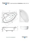 HOPA - Asymetrická vana DELFINA - Nožičky k vaně - Bez nožiček, Rozměr vany - 166 × 107 cm, Způsob provedení - Levé VANDELF166L