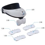 Verk Group Náhlavní lupa s 2x LED světlem a vyměnitelnými čočkami