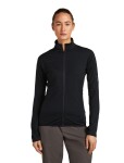 Dámská merino mikina ICEBREAKER Wmns 300 RealFleece Descender LS Zip, Black velikost: M