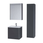 Mereo Siena, koupelnová skříňka s umyvadlem z litého mramoru 61 cm, antracit mat CN430M