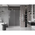MEXEN/S - Velar posuvné sprchové dveře 130, dekor, bílá 871-130-000-31-20
