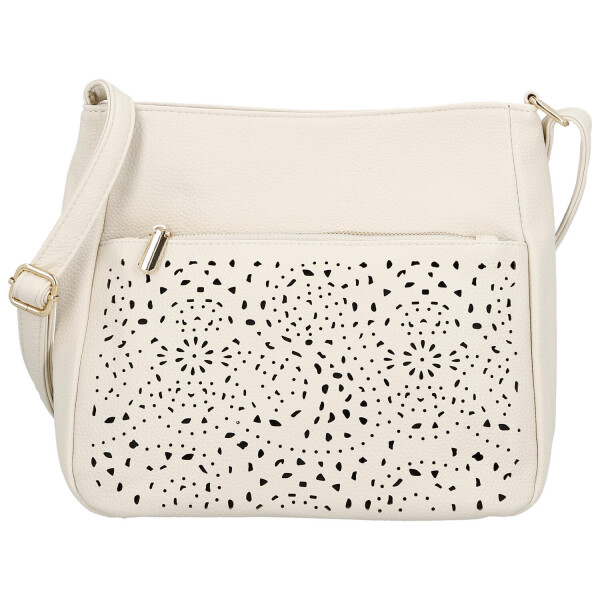 Trendy dámská koženková crossbody kabelka Orma, krémová