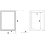 SAPHO GANO zrcadlo LED osvětlením 60x80cm, černá LG260