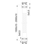 INVENA - Mosazná sprchová hadice 150cm - blister AW-23-150-L