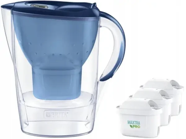 Brita Marella modrá + 3x filtry / Filtrační konvice na vodu / 2,4 l / filtr: MAXTRA PRO Pure Performance (Marella 2,4l +3wk?ady Pure Performance)
