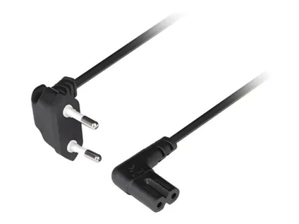 Lanberg CEE7/16 - C7 černá / Napájecí kabel / úhlový / 1,8 m / VDE (CA-C7CA-12CC-0018-BK)