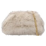 Stylová dámská plyšová crossbody kabelka Bateia, krémová