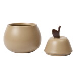 Ferm Living Kameninová úložná dóza Pear Cashmere 10 cm, béžová barva, keramika