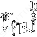 GEBERIT - Příslušenství Zápachová uzávěrka pro umyvadlo, pod omítku, souprava pro kompletaci, vývod vodorovný, lesklý chrom 151.122.21.1