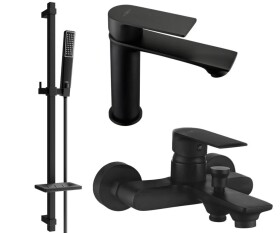 MEXEN - Royo SET umyvadlová + vanová baterie s příslušenstvím DQ72, černá 72203DQ72-70