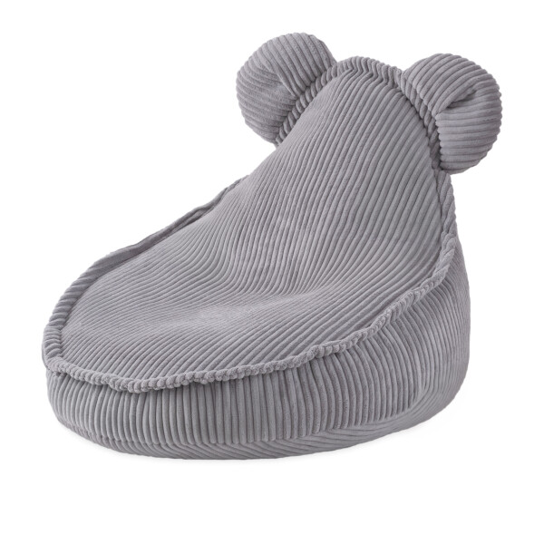 PLUSH NEST PLUSH NEST Dětské křesílko Huggy Bear 68 × 45 cm manšestr, šedé