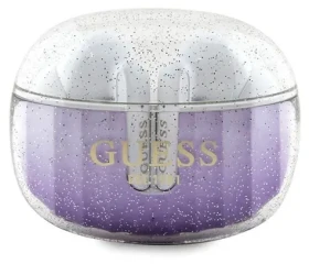 Guess Glitter Gradient fialová / Sluchátka / TWS Bluetooth / Dokovací stanice (GUTWSHDGKEEU)