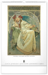 Nástěnný kalendář 2027 Notique Alfons Mucha, 33 × 46 cm