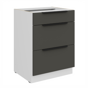Spodní skříňka Aria 60 D 3S BB - Premium Box Barva korpusu: Bílá, Barva dvířek: GR - Graphite AFM
