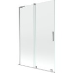 MEXEN/S - Velar L dvoukřídlá posuvná vanová zástěna 120 x 150, transparent, chrom 896-120-003-01-01