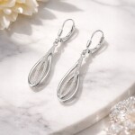 Stříbrné visací náušnice se zirkony Aurélie - stříbro 925/1000, Stříbrná