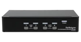 StarTech 4portový DisplayPort KVM přepínač černá / KVM přepínač / 4x DisplayPort / max. 3840 x 2400 px / USB (SV431DPUA)