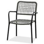 Balkónový set 1+2, stůl 60x60, židle umělý ratan barva antracit, kov antracit
