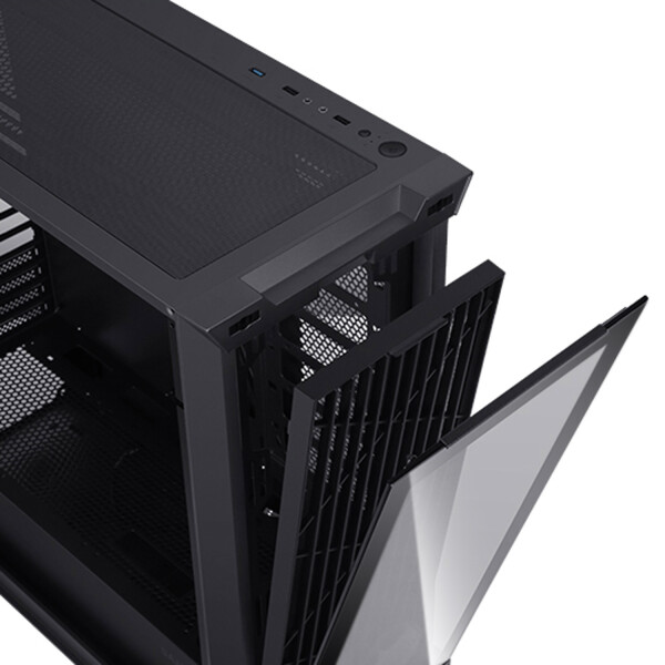 EVOLVEO Ptero Q2G, skříň ATX, 4x ARGB ventilátor, skleněná bočnice + přední panel, černá