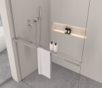 Erga Paris, polička/držák na ručníky pro sprchovou zástěnu (max. 140cm), chromová, ERG-V02-PARIS-SHELF-CR