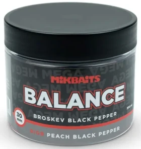 Mikbaits Boilies Mega Balance BigB Broskev Pepř 300ml 30mm (MC0163)