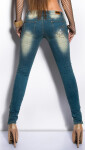 Sexy KouCla skinnies v použitém vzhledu s cvočky denimblue 38