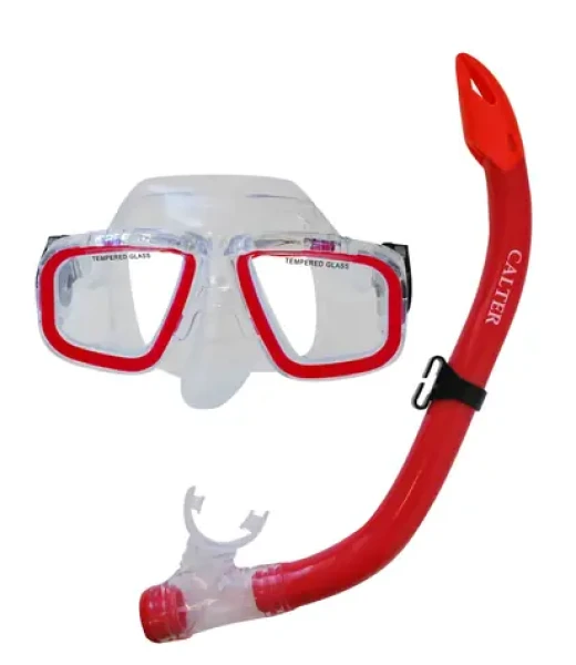 CALTER Potápěčský set JUNIOR S9301+M229 červená / Šnorchl a maska / PVC