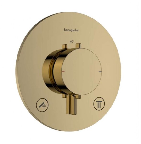 HANSGROHE - Ecostat Comfort S Termostatická baterie pod omítku, pro 2 spotřebiče, leštěný vzhled zlata 33715990