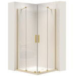 REA - Sprchová kabina Montana Double Gold Brush 90x90 REA-K6636
