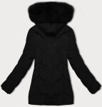 Černá dámská zimní plus size bunda s kapucí S'west (B8300-1) odstíny černé 50