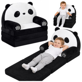 Mamido Rozkládací dětské křeslo panda černo-bílá