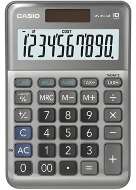 Casio MS 100 FM stříbrná / Kalkulačka / stolní / DPH, marže, % (MS 100 FM)