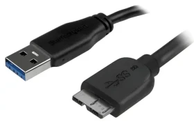 StarTech USB-A na Micro-USB B Slim černá / Kabel / 2 m / USB 3.0 / 5 Gbit/s (USB3AUB2MS)