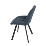 Židle jídelní, modrá látka, nohy černý kov