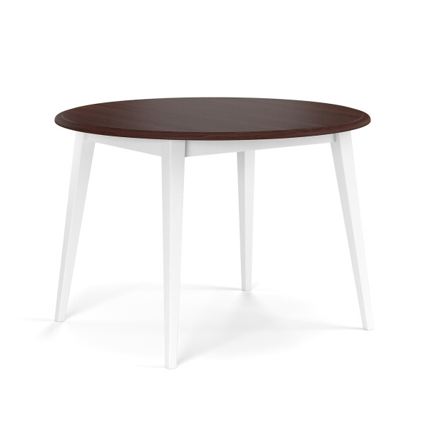 Massivo.cz Jídelní stůl Belluno Elegante 90 cm, bílý-ořech, kulatý, borovice, masiv