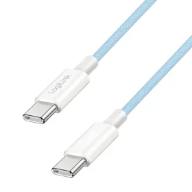 LogiLink USB-C - USB-C modrá / Nylonový kabel / USB 2.0 / 60 W / 1 m (CU0350)