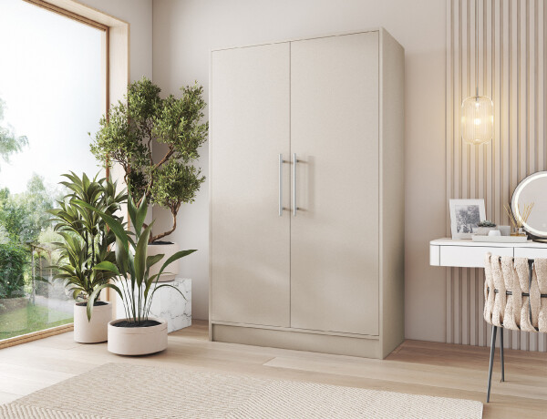 Šatní skříň Alarica Barva korpusu: Kašmír, Dveře: Bez zrcadla