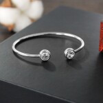 Pevný bangles náramek Iva Gold - ocel, zirkon, Zlatá