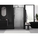 MEXEN - Exo sprchové dveře křídlové 85, transparent, černá 817-085-000-70-00