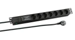 EFB EK631DE.3 černá / Napájecí panel / 19" 1U / 7x Schuko zásuvka / přepěťová ochrana / 2 m kabel (ek631de.3)