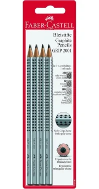FABER-CASTELL Grip 2001 Grafitová tužka - HB/H/2B/B 4ks (117198)