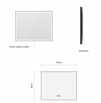 Erga Samira, LED zrcadlo 100x80cm v černém rámu, 2760 lm, 3 barvy světla, přední/zadní osvětlení, ERG-V01-SAMIRA-1080-BK